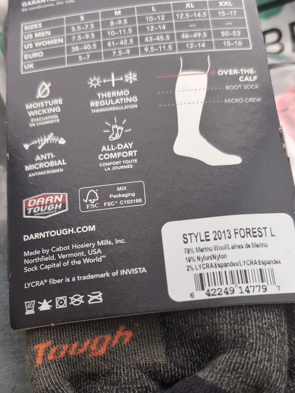 Darn Tough Over-the-Calf Heavyweight Hunting Socks- L